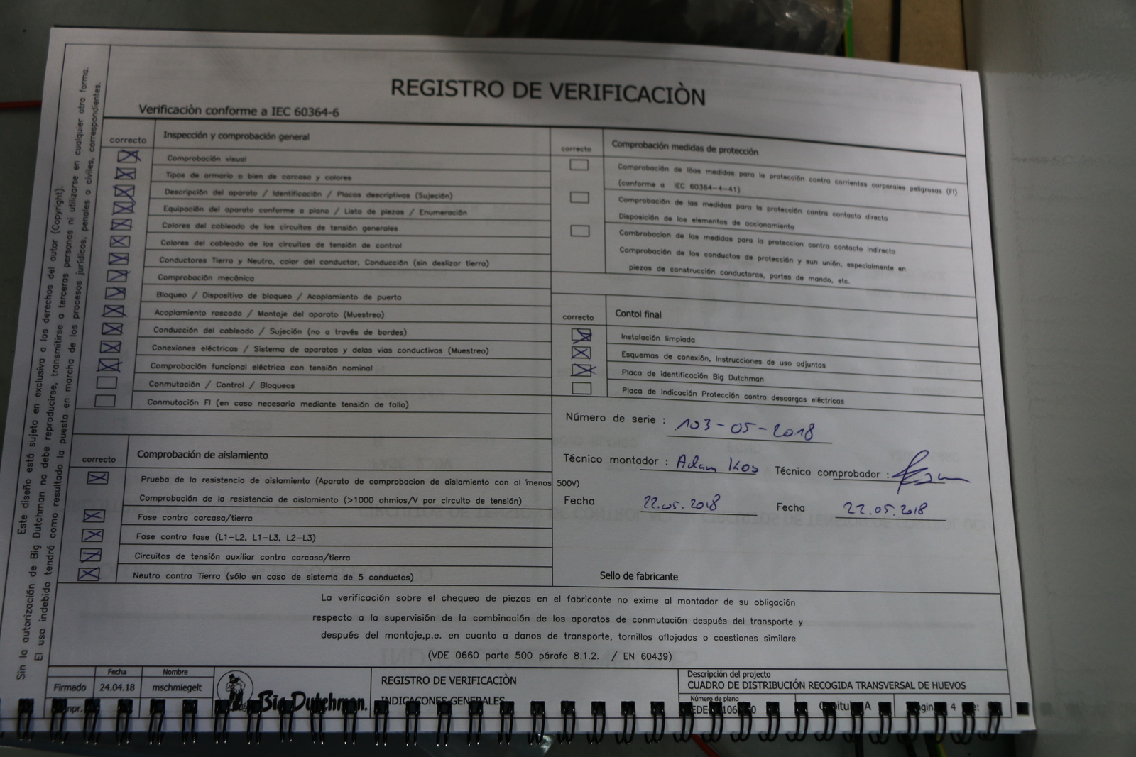 Control cabinet egg cross collection 4 houses